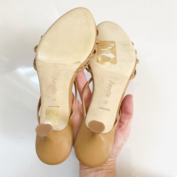NEW Aeyde Olga Knotted Napa Leather Heel Sandal size 37 - Picture 3 of 11